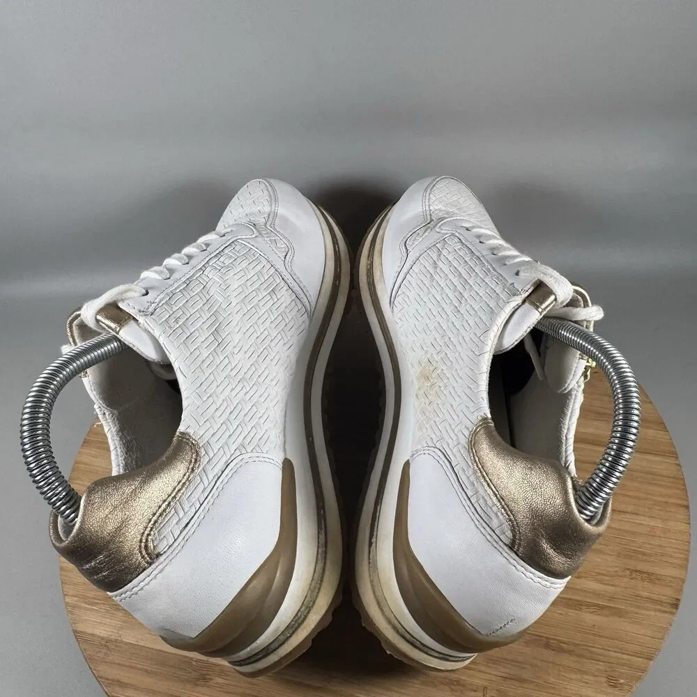 Gabor Sneakers Womens UK 7.5‎ (US 9.5) White Leather Lace Up Comfort Shoes